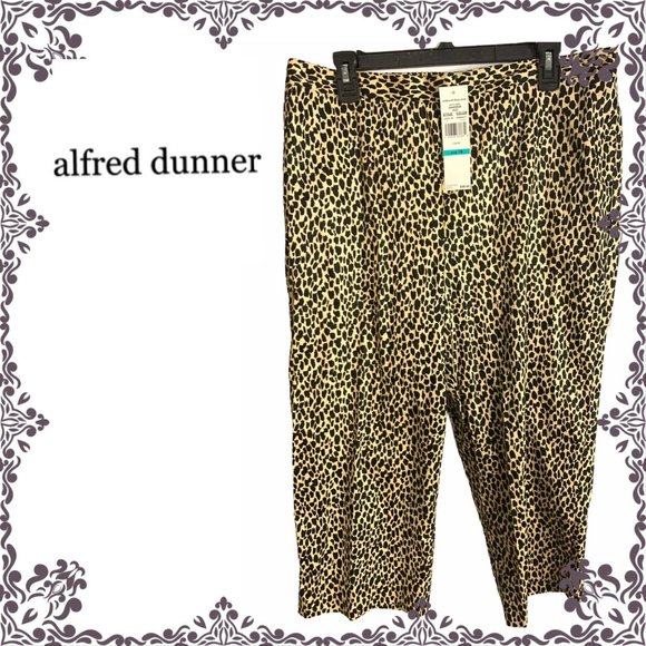 NEW ALFRED DUNNER Women's Animal Print Zanzibar Capri 16w - Picture 1 of 10